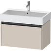 Duravit Ketho 2 wastafelonderbouwkast met 1 lade 78.4x46x44cm met greep antraciet taupe mat SW772805