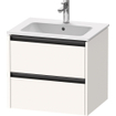 Duravit Ketho 2 wastafelonderbouwkast met 2 laden 61x48x55cm met grepen antraciet wit supermat SW772256