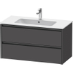 Duravit Ketho 2 wastafelonderbouwkast met 2 laden 101x48x55cm met grepen antraciet grafiet mat SW772365