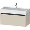 Duravit Ketho 2 wastafelonderbouwkast met 1 lade 98.4x46x44cm met greep antraciet taupe supermat SW772074