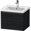 Duravit Ketho 2 wastafelonderbouwkast met 1 lade 58.4x45.5x44cm met greep antraciet eiken zwart mat SW772858