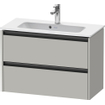 Duravit Ketho 2 wastafelonderbouwkast met 2 laden 81x39x54.9cm met grepen antraciet betongrijs mat SW772193