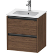 Duravit Ketho.2 wastafelonderkast 51x42x54.9cm geschikt voor 1 waskom Spaanplaat Noten (donker) Mat SW772735