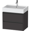 Duravit Ketho 2 wastafelonderbouwkast met 2 laden 68.4x46x54.9cm met grepen antraciet grafiet supermat SW772027