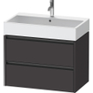 Duravit Ketho 2 wastafelonderbouwkast met 2 laden 78.4x46x54.9cm met grepen antraciet grafiet supermat SW772983