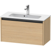Duravit Ketho 2 wastafelonderbouwkast met 1 lade 68x39x44cm met greep antraciet natuur eiken mat SW772266