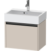 Duravit Ketho 2 wastafelonderbouwkast met 1 lade 58.4x39x44cm met greep antraciet taupe mat SW772808