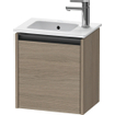 Duravit Ketho 2 fonteinkast met 1 deur 41x29.2x44cm links, met greep antraciet eiken terra mat SW773013