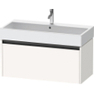 Duravit Ketho 2 wastafelonderbouwkast met 1 lade 98.4x46x44cm met greep antraciet wit supermat SW771998