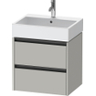 Duravit Ketho 2 wastafelonderbouwkast - 2 laden - 58.4x46x54.9cm - grepen antraciet - betongrijs mat SW772667