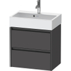 Duravit Ketho 2 wastafelonderbouwkast met 2 laden 58.4x39x54.9cm met grepen antraciet grafiet mat SW773009