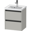 Duravit Ketho 2 wastafelonderbouwkast met 2 laden 48.4x37.5x54.9cm met grepen antraciet betongrijs mat SW772185
