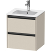 Duravit Ketho.2 wastafelonderkast 51x42x54.9cm geschikt voor 1 waskom Spaanplaat Taupe Mat SW773136