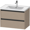 Duravit Ketho 2 wastafelonderbouwkast met 2 laden 78.4x45.5x54.9cm met grepen antraciet Linnen mat SW772075