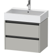 Duravit Ketho 2 wastafelonderbouwkast met 2 laden 68.4x46x54.9cm met grepen antraciet betongrijs mat SW772192