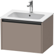 Duravit Ketho 2 wastafelonderbouwkast met 1 lade 61x48x44cm met greep antraciet basalt mat SW771907