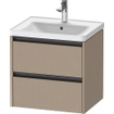 Duravit Ketho 2 Wastafelonderkast - 2 laden - 58.4x45.5x54.9cm - grepen antraciet - linnen mat SW772483