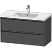 Duravit Ketho 2 wastafelonderbouwkast met 2 laden 98.4x45.5x54.9cm met grepen antraciet grafiet mat SW772366