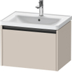 Duravit Ketho 2 wastafelonderbouwkast met 1 lade 63.4x45.5x44cm met greep antraciet taupe mat SW772019
