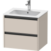 Duravit Ketho 2 wastafelonderbouwkast met 2 laden 61x48x55cm met grepen antraciet taupe mat SW772282