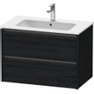 Duravit Ketho 2 wastafelonderbouwkast met 2 laden 81x48x55cm met grepen antraciet eiken zwart mat SW772853