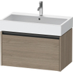 Duravit Ketho 2 wastafelonderbouwkast met 1 lade 78.4x46x44cm met greep antraciet eiken terra mat SW773034