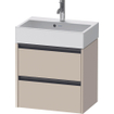 Duravit Ketho 2 wastafelonderbouwkast met 2 laden 58.4x39x54.9cm met grepen antraciet taupe supermat SW772536