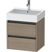 Duravit Ketho 2 wastafelonderbouwkast - 2 laden - 58.4x46x54.9cm - grepen antraciet - eiken terra mat SW773053