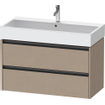 Duravit Ketho 2 wastafelonderbouwkast met 2 laden 98.4x46x54.9cm met grepen antraciet Linnen mat SW773066