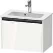 Duravit Ketho 2 wastafelonderbouwkast met 1 lade 61x39x44cm met greep antraciet hoogglans wit SW772925