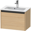 Duravit Ketho 2 wastafelonderbouwkast met 1 lade 61x39x44cm met greep antraciet natuur eiken mat SW772778