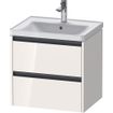 Duravit Ketho 2 Wastafelonderkast - 2 laden - 58.4x45.5x54.9cm - grepen antraciet - hoogglans wit SW772942