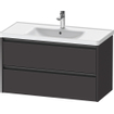 Duravit Ketho 2 wastafelonderbouwkast met 2 laden 98.4x45.5x54.9cm met grepen antraciet grafiet supermat SW772048