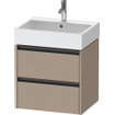 Duravit Ketho 2 wastafelonderbouwkast - 2 laden - 58.4x46x54.9cm - grepen antraciet - Linnen mat SW772059