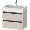 Duravit Ketho 2 wastafelonderbouwkast met 2 laden 68.4x46x54.9cm met grepen antraciet taupe mat SW771995