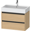 Duravit Ketho 2 wastafelonderbouwkast met 2 laden 78.4x46x54.9cm met grepen antraciet natuur eiken mat SW772784