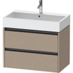 Duravit Ketho 2 wastafelonderbouwkast met 2 laden 78.4x46x54.9cm met grepen antraciet Linnen mat SW772396