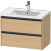 Duravit Ketho 2 wastafelonderbouwkast met 2 laden 78.4x45.5x54.9cm met grepen antraciet natuur eiken mat SW772797