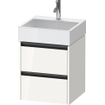 Duravit Ketho 2 wastafelonderbouwkast - 2 laden - 48.4x46x54.9cm - grepen antraciet - hoogglans wit SW772038