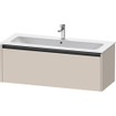 Duravit Ketho 2 wastafelonderbouwkast met 1 lade voor enkele wastafel 121x48x44cm met greep antraciet taupe mat SW772820