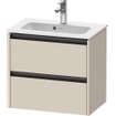 Duravit Ketho 2 wastafelonderbouwkast met 2 laden 61x39x54.9cm met grepen antraciet taupe supermat SW773126