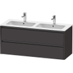 Duravit Ketho 2 wastafelonderbouwkast met 2 laden voor dubbele wastafel 128x48x55cm met grepen antraciet grafiet supermat SW772337