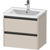 Duravit Ketho 2 wastafelonderbouwkast met 2 laden 63.4x45.5x54.9cm met grepen antraciet taupe mat SW772318