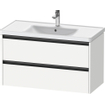 Duravit Ketho 2 wastafelonderbouwkast met 2 laden 98.4x45.5x54.9cm met grepen antraciet wit mat SW771895