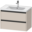 Duravit Ketho 2 wastafelonderbouwkast met 2 laden 78.4x45.5x54.9cm met grepen antraciet taupe mat SW772844