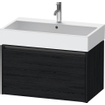 Duravit Ketho 2 wastafelonderbouwkast met 1 lade 78.4x46x44cm met greep antraciet eiken zwart mat SW772862