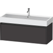 Duravit Ketho 2 wastafelonderbouwkast met 1 lade voor enkele wastafel 118.4x46x44cm met greep antraciet grafiet supermat SW772971