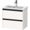 Duravit Ketho 2 wastafelonderbouwkast met 2 laden 61x39x54.9cm met grepen antraciet wit supermat SW772905
