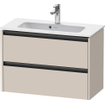 Duravit Ketho 2 wastafelonderbouwkast met 2 laden 81x39x54.9cm met grepen antraciet taupe mat SW771888