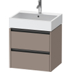 Duravit Ketho 2 wastafelonderbouwkast - 2 laden - 58.4x46x54.9cm - grepen antraciet - basalt mat SW772709